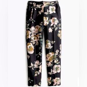 NWT JCREW COLLECTION SILK WOOL CROPPED PANT IN PAINTERLY FLORAL SIZE 6 or 2